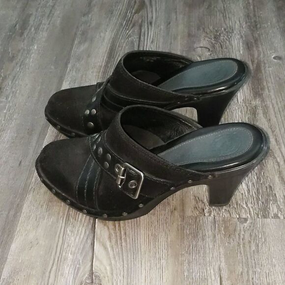 Nature by Lamaze leather black heeled clogs - Picture 3 of 6